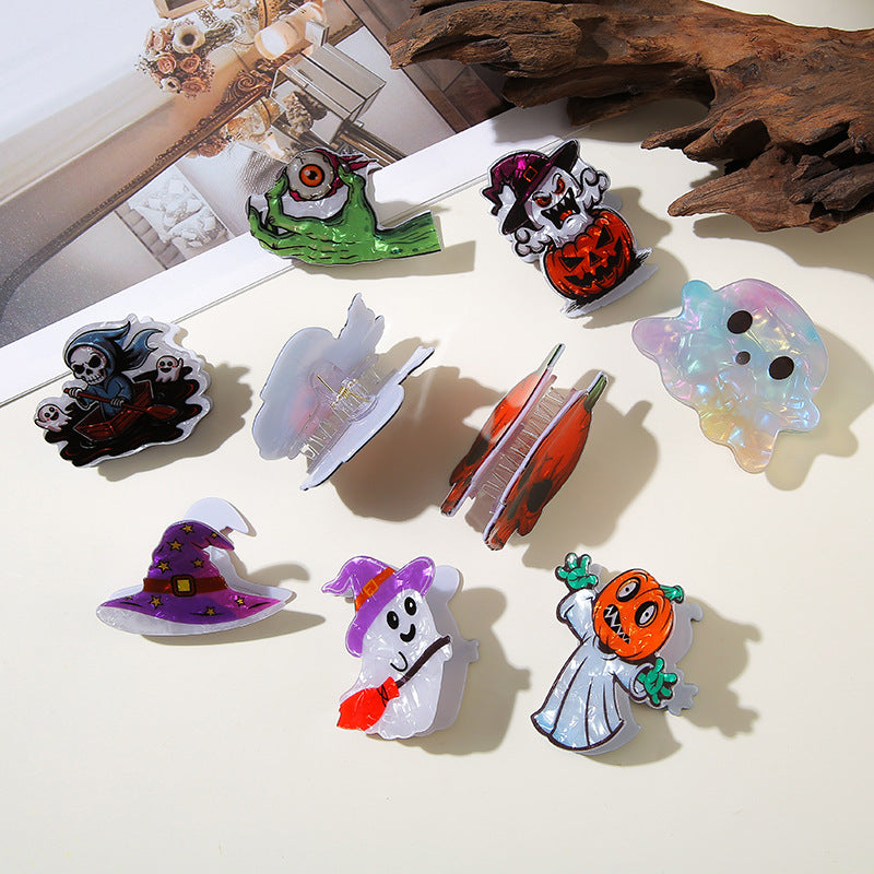 Wholesale Dark Style PVC Pumpkin Ghost Shark Claw Hair Clip  Creative Hair Accessory For Resale