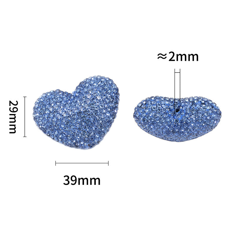 Wholesale 5pcs Heart Bead Can Pass Straight Hole Loose Beads