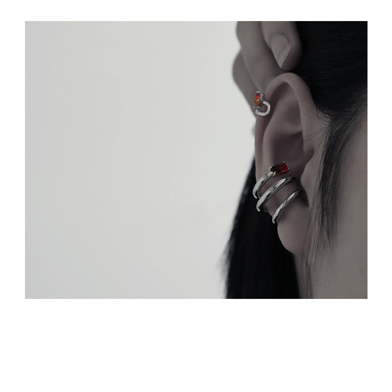 Wholesale Gradient Tourmaline Multi-Layer Earbone Clip Earrings