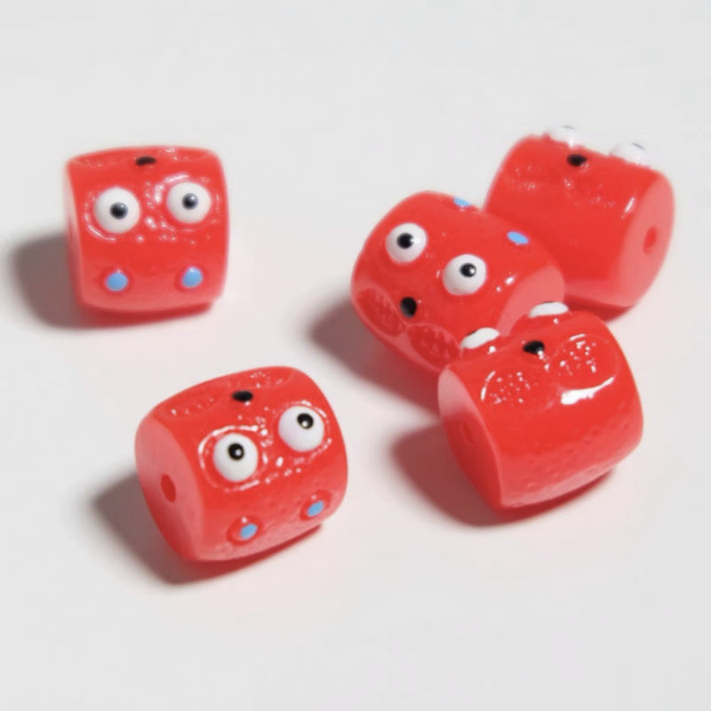 Wholesale 5pcs/pack Color Fun Little Monster Horizontal Hole Barrel Beads
