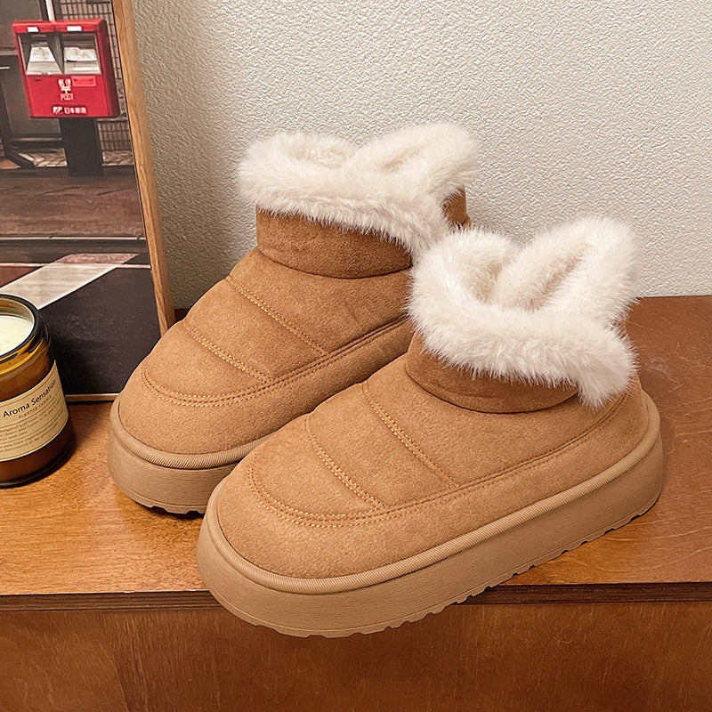 Wholesale Suede Padded Warm Home Fleece Snow Boots