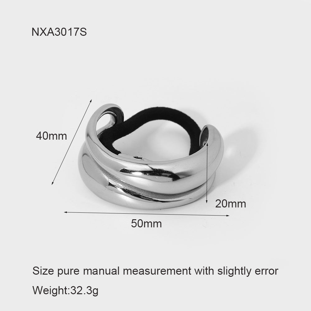 Wholesale Stainless Steel Metal High-grade Ins Rubber Band Love Bow Ponytail Hair Rope