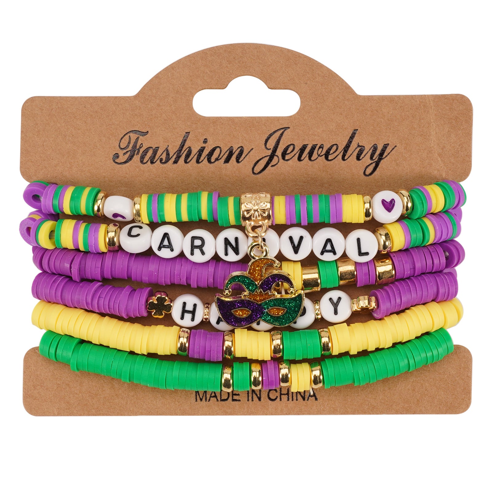 Wholesale Carnival hat mask pendant multi-layer party bracelet