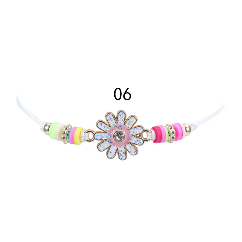 Wholesale Alloy Butterfly Rainbow Flower Shape Polymer Clay Children's Bracelet Necklace