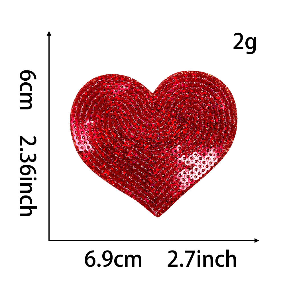 Wholesale Polyester Embroidered Iron On Patch Valentine Hearts Cherries Bow XOXO Everyday Use For Coats Bags