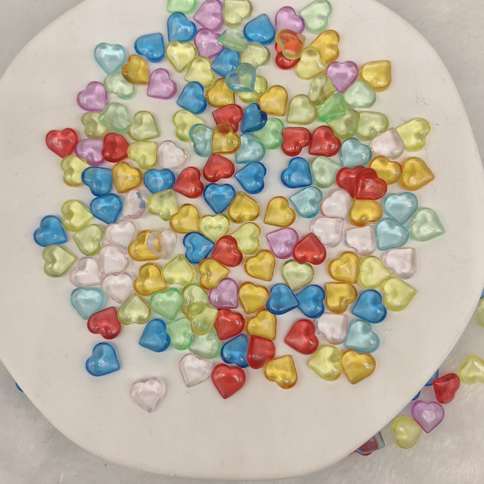 Wholesale 500pcs acrylic smooth 10mm red love Valentine' s Day wedding decoration