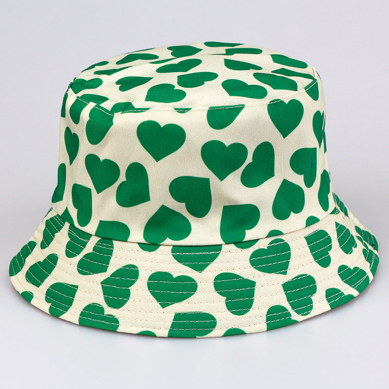 Wholesale Double-sided Printed Love Cotton Fisherman Hats