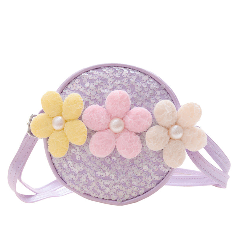 Wholesale PU Sequin Kids Messenger Bag