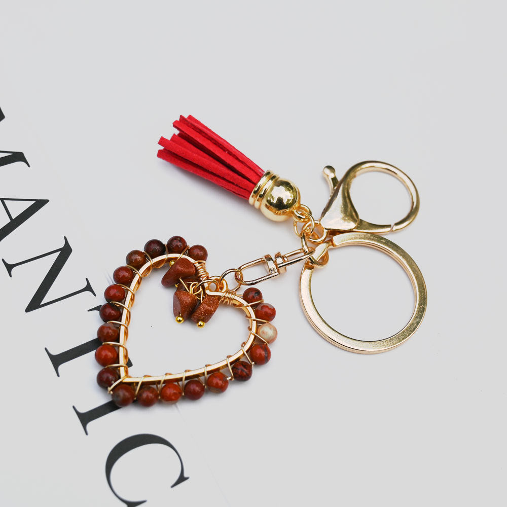 Wholesale  Natural Stone Keychain Bohemian Style