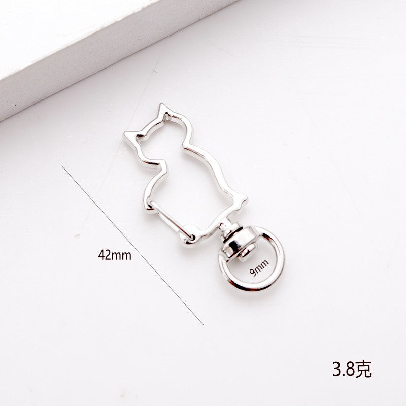 Wholesale shaped keychain metal cat dolphin love five-pointed star cherry blossom shell jewelry accessories diy