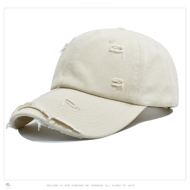 Wholesale Fashion Personality Outdoor Shade Hat Men's European and American Retro Old Brim Broken Edge Baseball Cap Women