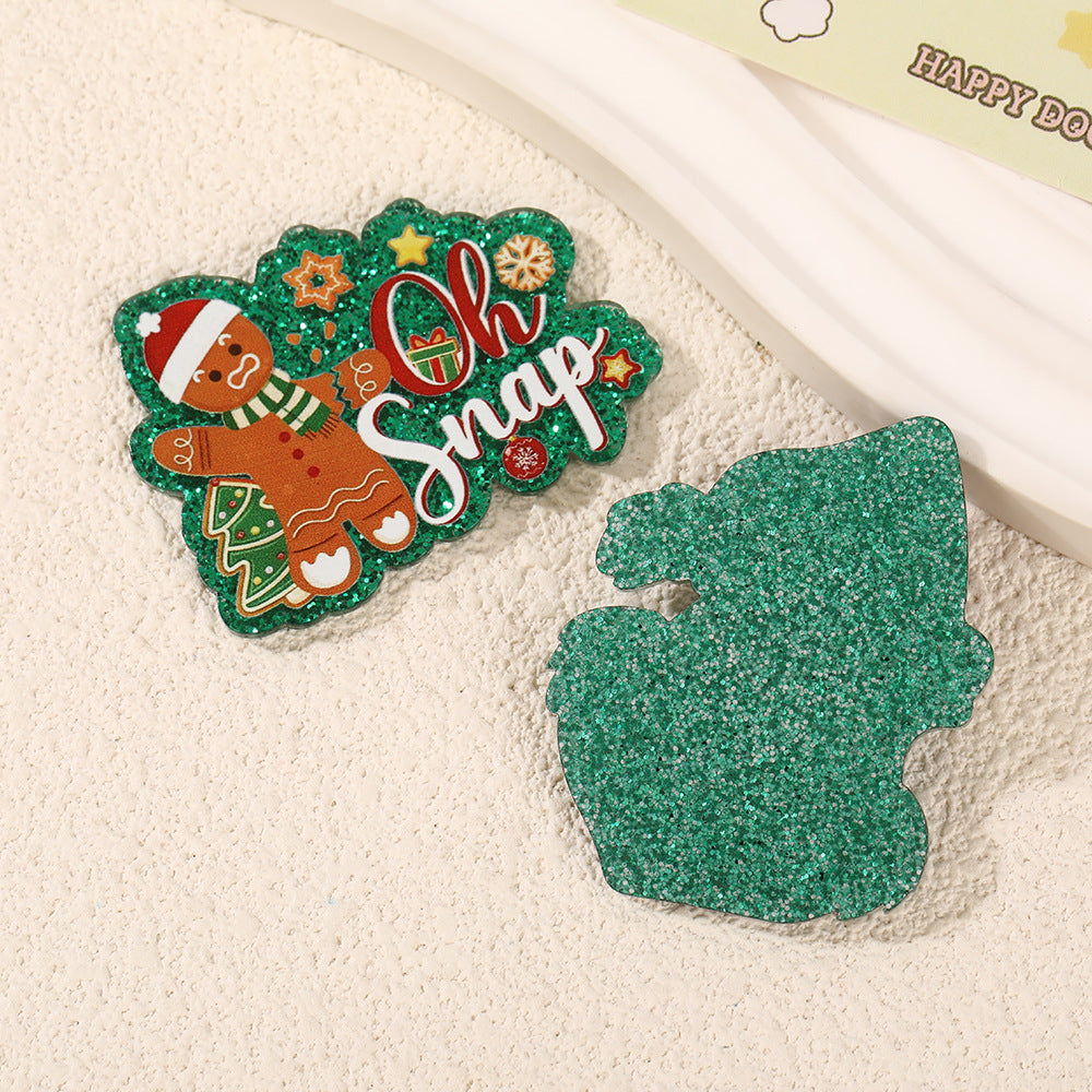 Wholesale 10pcs Colorful Christmas cartoon Acrylic Flatback