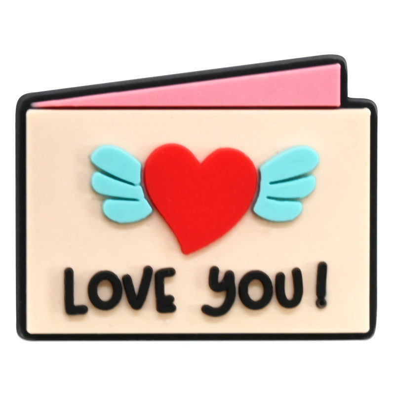 Wholesale Random 100pcs Valentine' s Day Series Blue Cartoon Croc Charms