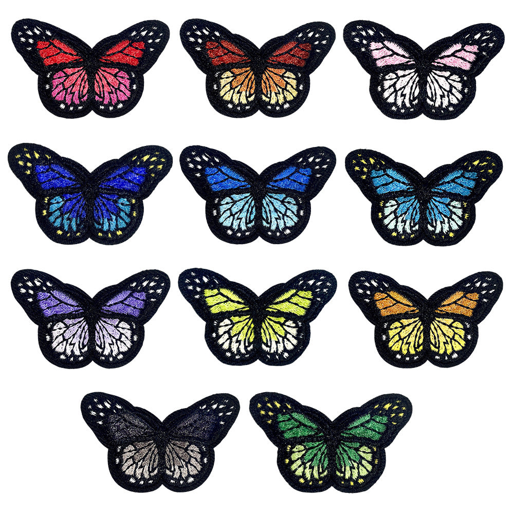 Wholesale Trendy Embroidered Butterfly Patches DIY Clothing Shoe Hat Bag Decor Accessory With Hot Melt Backing For Resale