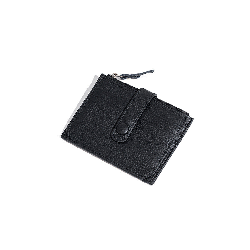 Wholesale Genuine leather ultra-thin card holder zipper coin purse