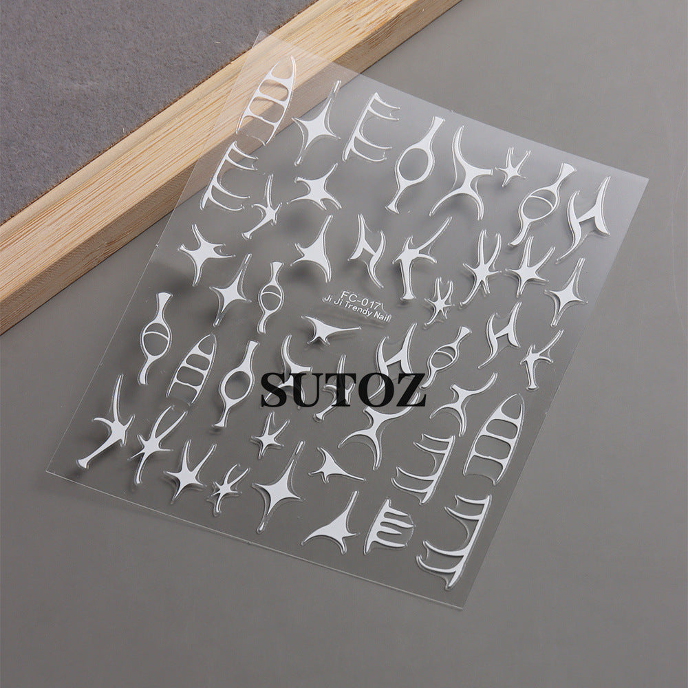 Wholesale 3pcs/pack Geometric pattern irregular lines nail art stickers