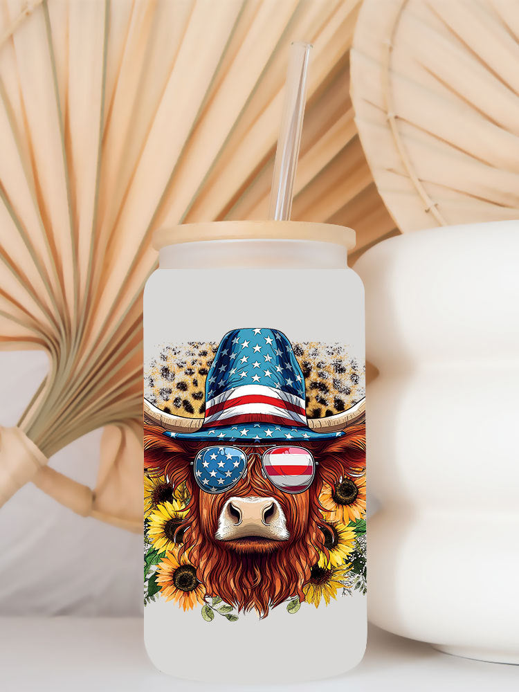 Wholesale Western style Little Cow   16oz Cup UV DTF Wraps