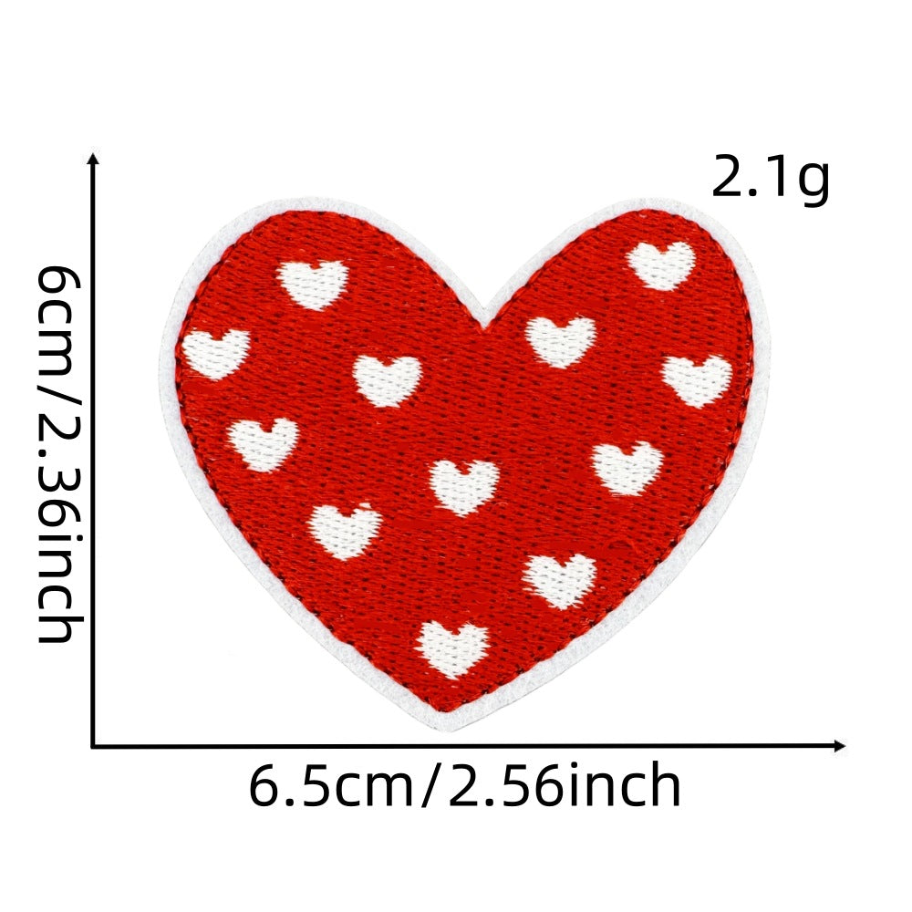 Wholesale Embroidered Iron On Patch Pink Valentine Hearts Cute Bear Design Wedding Scrapbook Decor Fashion DIY Accessory