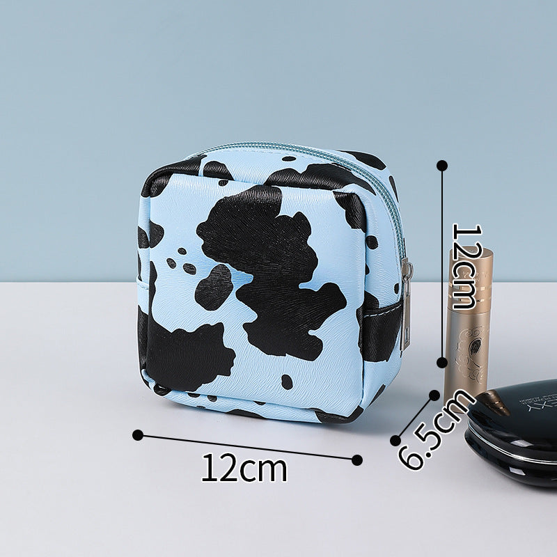 Wholesale Cow Pattern Cosmetic Bag Portable Travel PU Storage Bag Waterproof Storage Bag