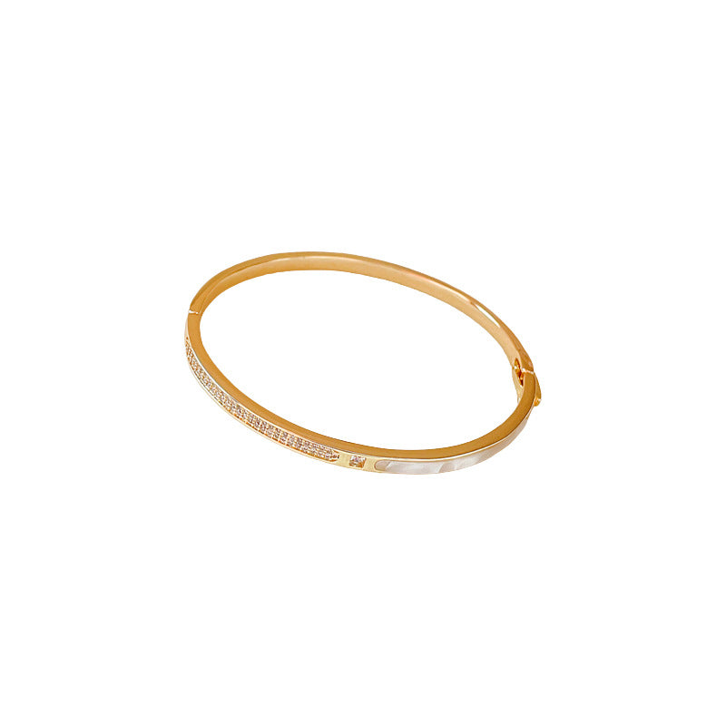 Wholesale Real Gold Electroplated Zircon Buckle Bracelet