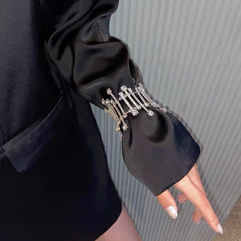 Wholesale Emerald Square Geometric Diamond Light Luxury Personality High-end Temperament Zircon Open Bracelet