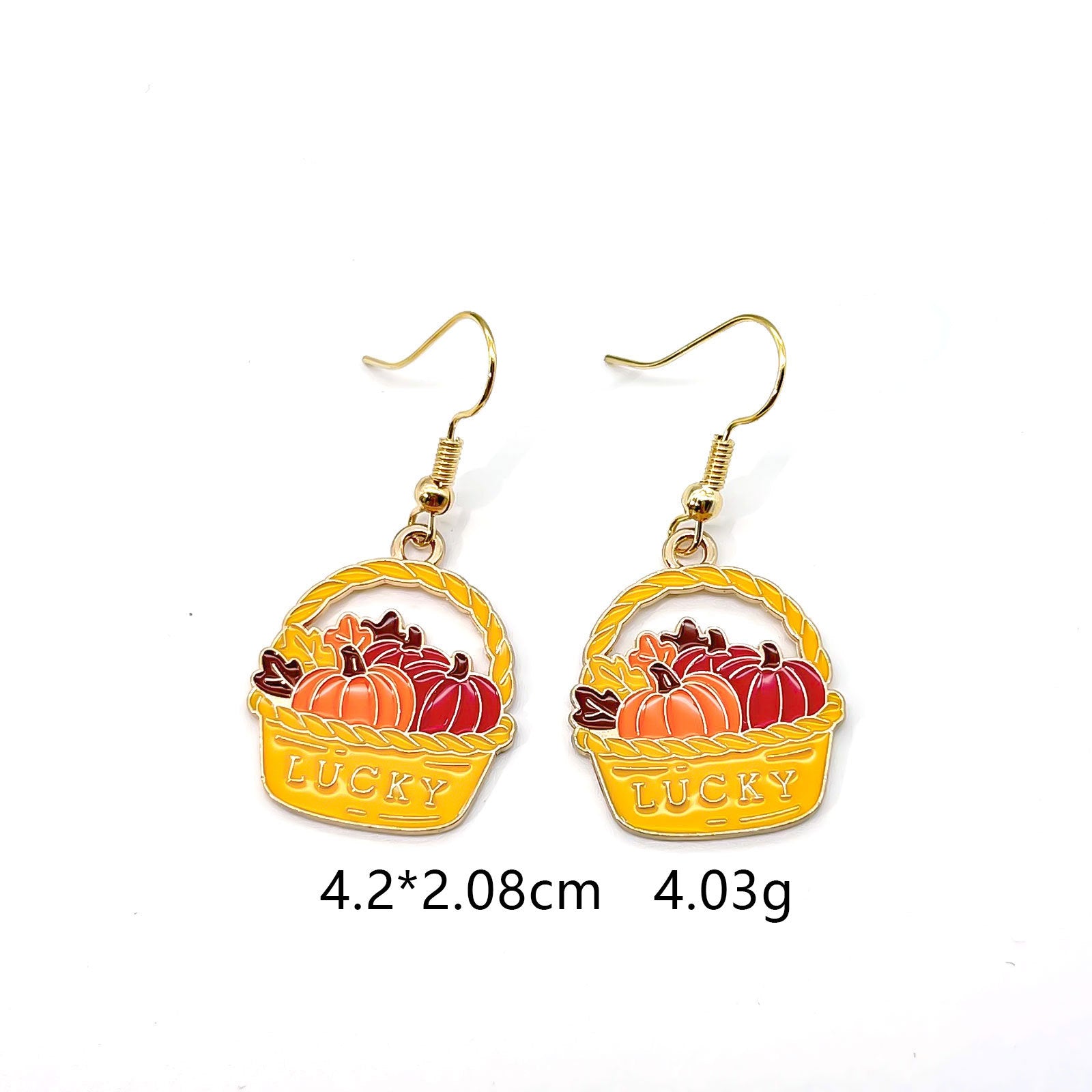 Wholesale Thanksgiving Earrings With Cartoon  Maple Leaf Sunflower Pumpkin Design Zinc Alloy Fall Harvest Jewelry Accessory For Parties