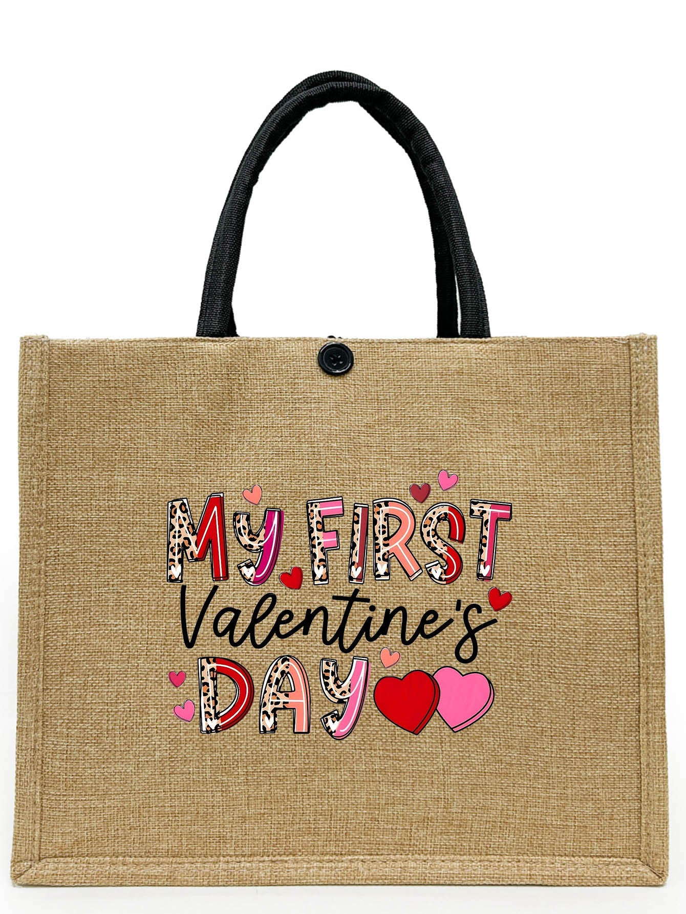 Wholesale Hot Valentine's Day Linen Tote Bag 2025 New Casual Eco-friendly Shopping Bag Large Capacity Handbag