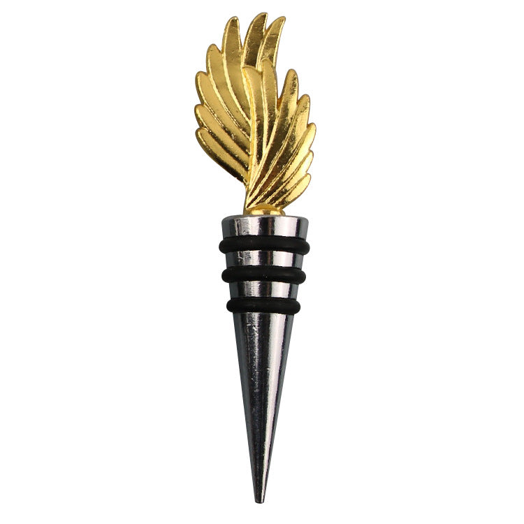 Wholesale DIY Gold Feather Zinc Alloy Red Wine Wine Stopper