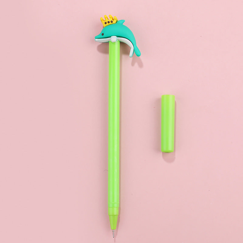 Wholesale Plastic Crown Dolphin Gel Pen