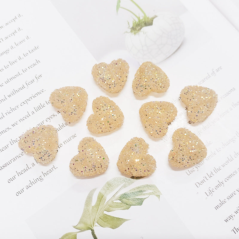 Wholesale Sequined heart-shaped straight hole Acrylic Beads