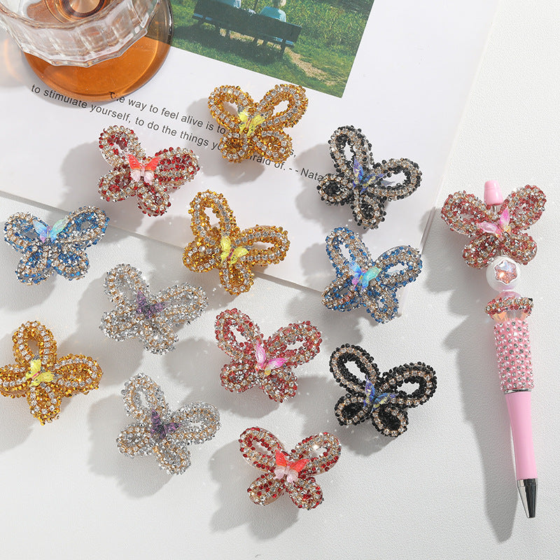 Wholesale 10pcs Big Butterfly Full Drilling Straight Hole Handmade Beads