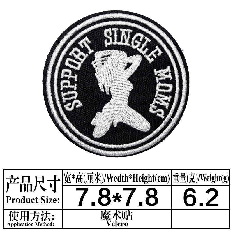 Wholesale Embroidered velcro badge back loop hook strap wool patches