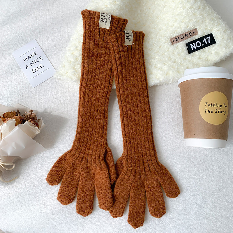 Wholesale Long Knitted Wool Cute Finger Touch Screen Gloves