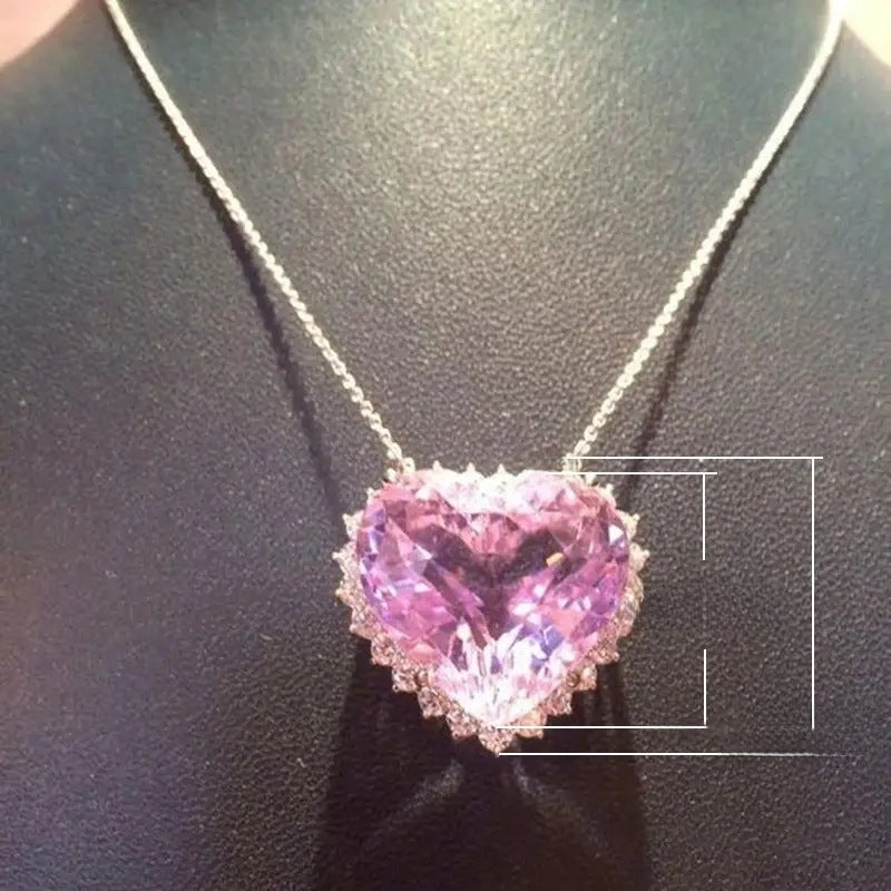 Wholesale  pink diamond zircon pendant necklace