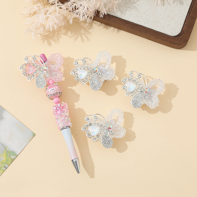 Wholesale 10pcs Heavy Industry DIY Accessories Butterfly Flowers Handmade Beads