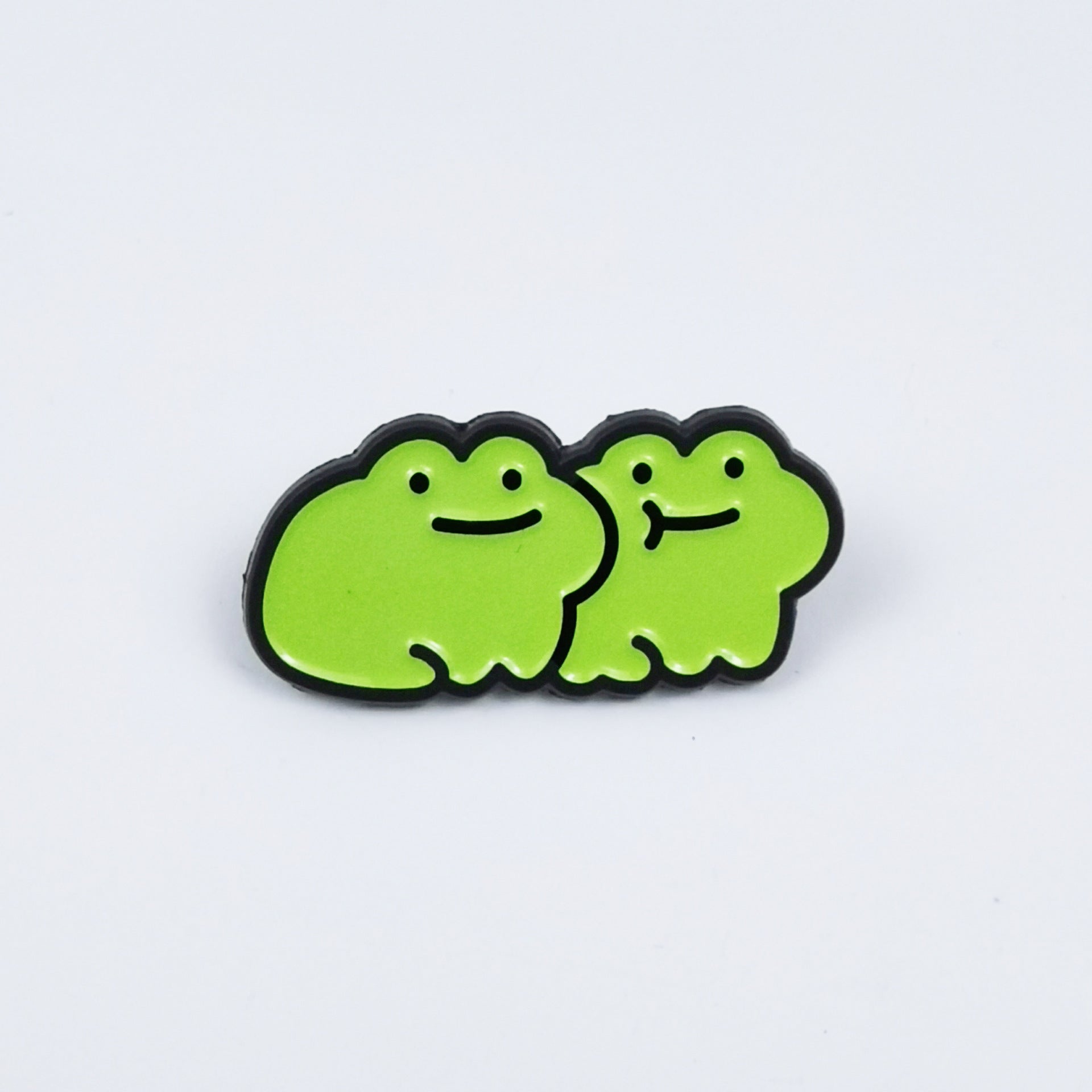 Wholesale Cute green paired frog cartoon animal brooch