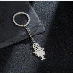 Wholesale Stainless Steel Mini Simulation Microphone Keychain