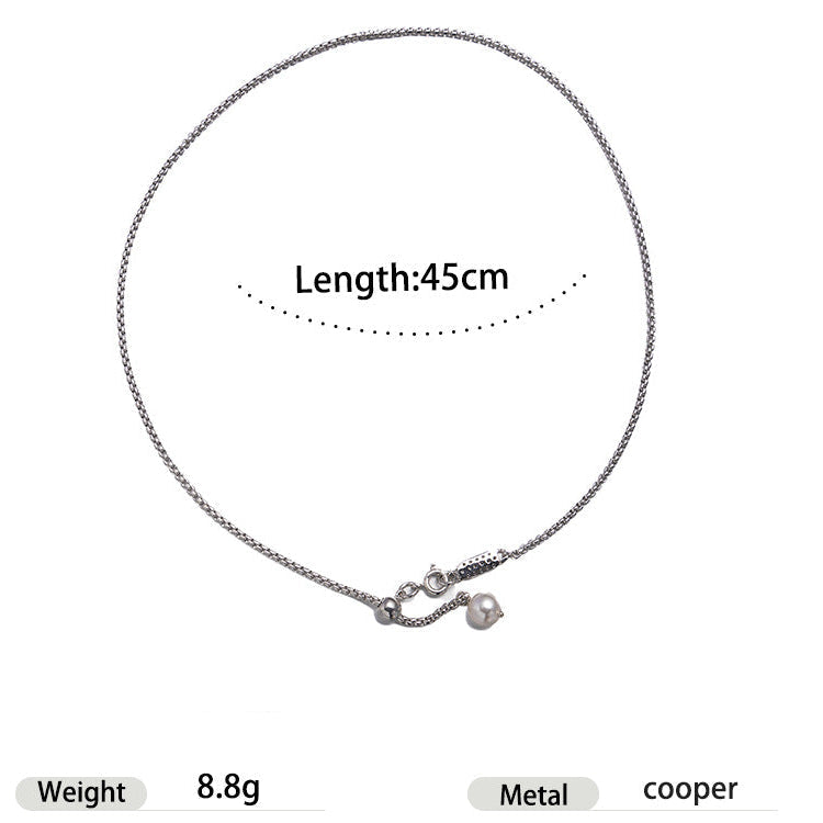 Wholesale Clavicle Chain Adjustable Zircon Buckle Necklace Sweater Chain