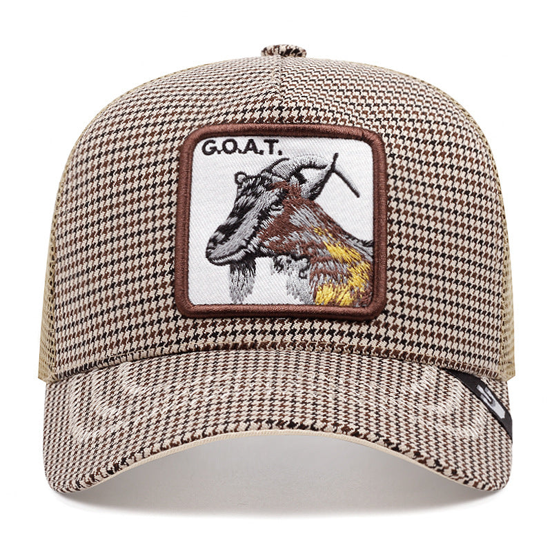 Wholesale Cotton and Linen Plaid Animal Baseball Caps