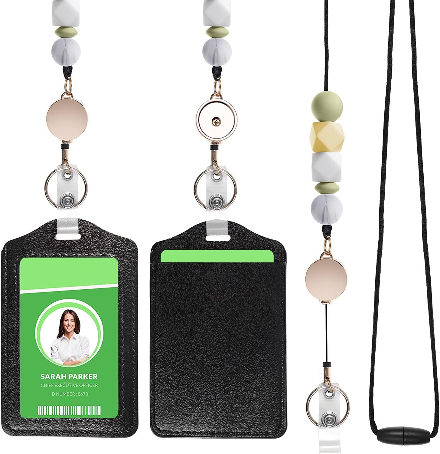 Wholesale Retractable Silicone Beaded Keychains