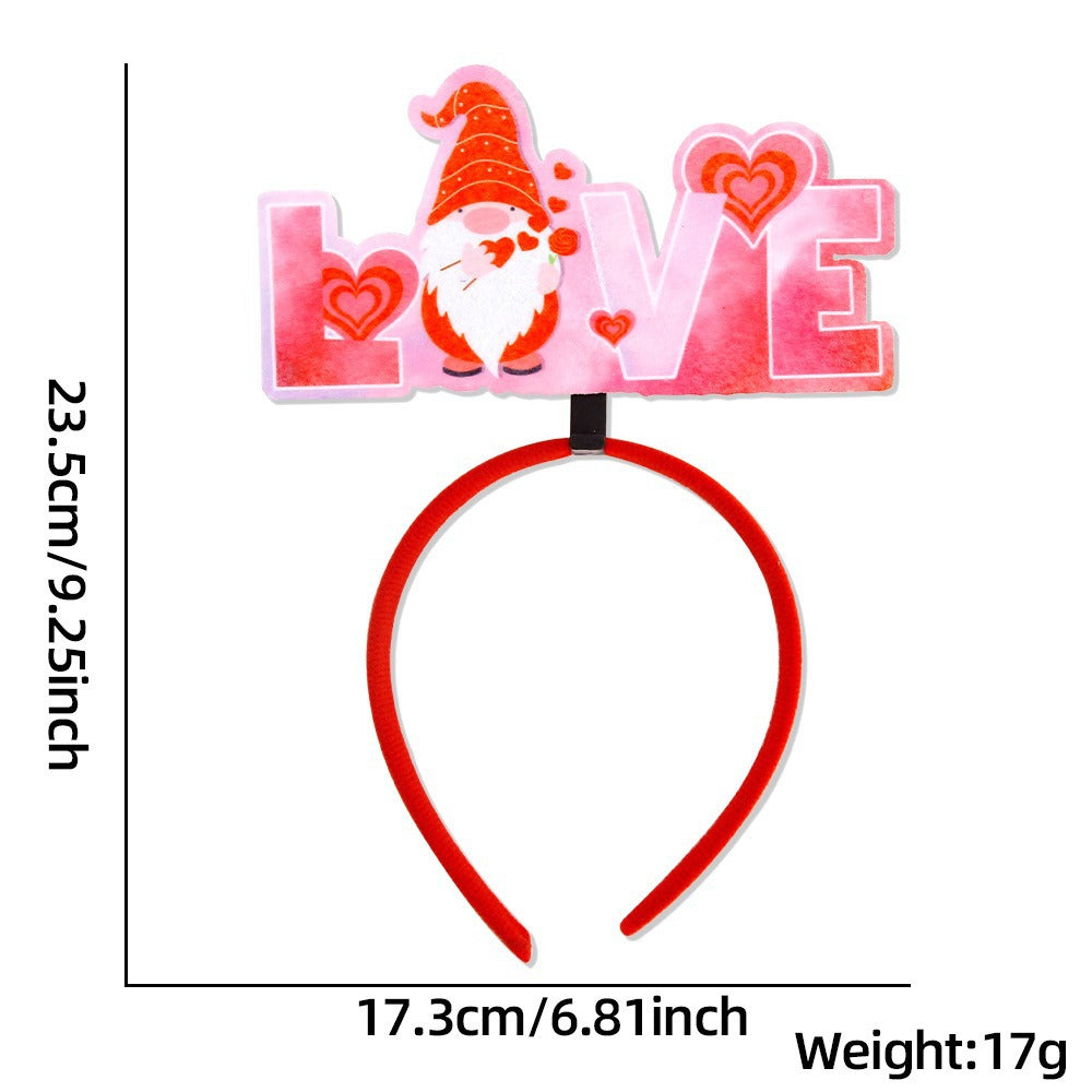 Wholesale 10pcs valentine's day love key hairband romantic party decoration hairpin letter headband hair accessories