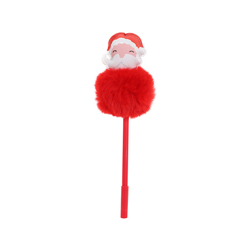 Wholesale Cartoon Christmas Snowman Elk Fur Ball Ballpoint Pen