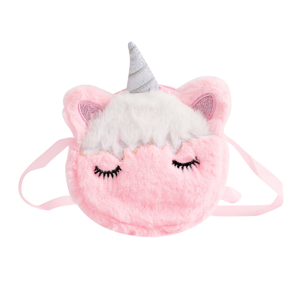 Wholesale Cartoon Plush Unicorn Round Cute Coin Purse