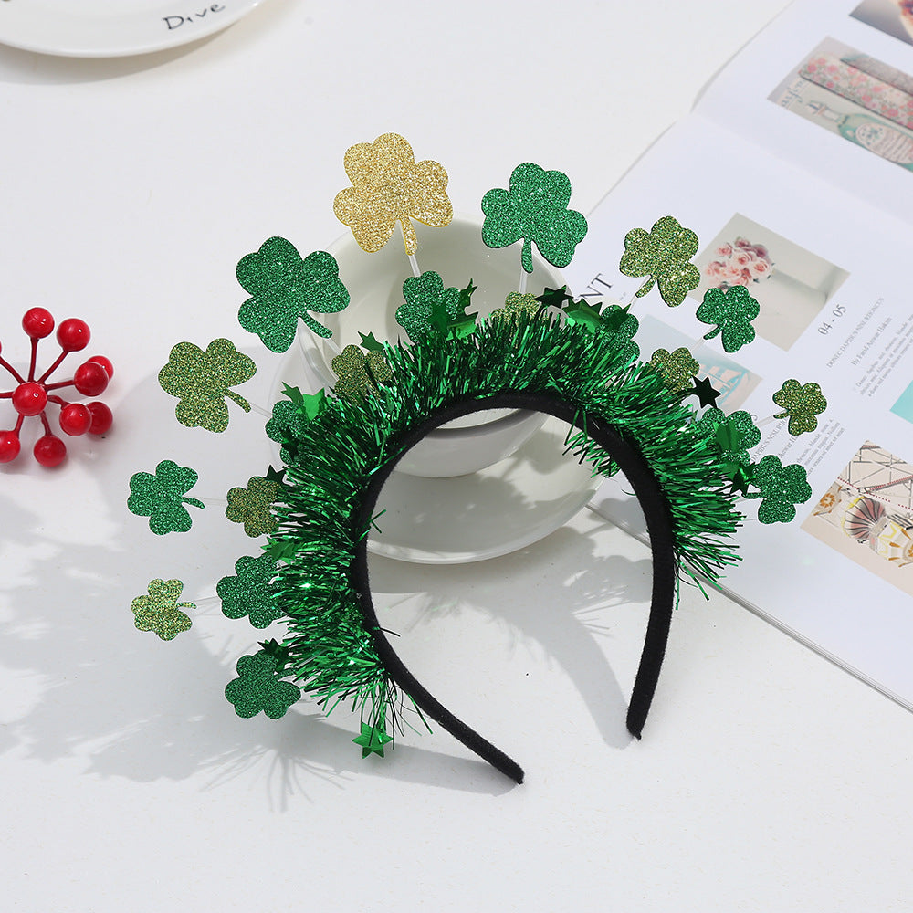 Wholesale Children's creative trend rain silk ball spring headband happy birthday English headband party decoration hair accessories