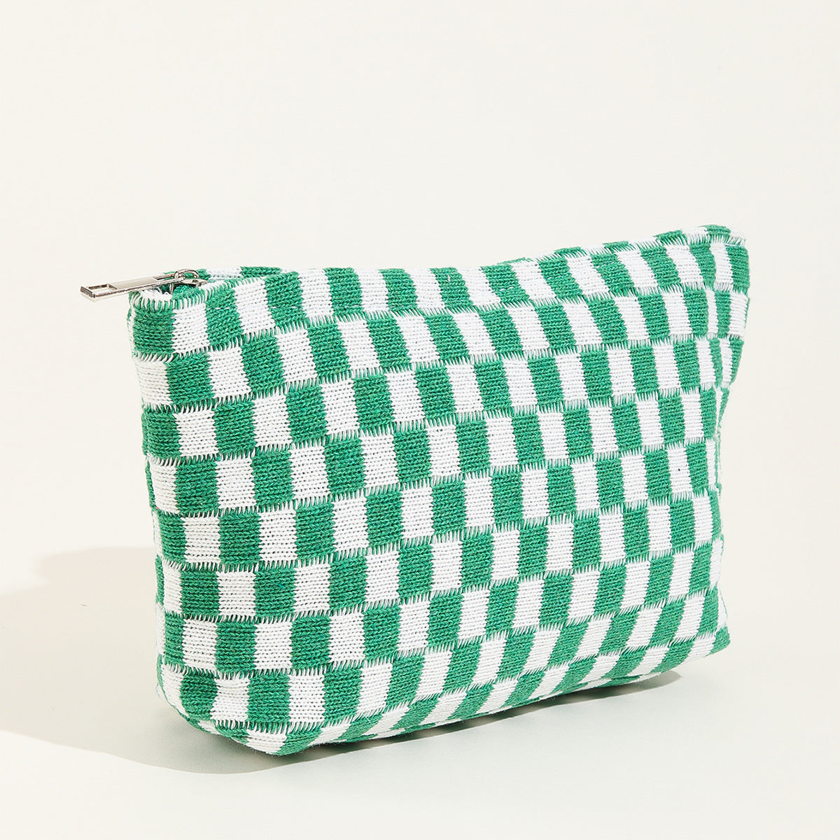 Wholesale Large Wool Checkerboard Large Capacity Pencil Case Knitted Storage Bag