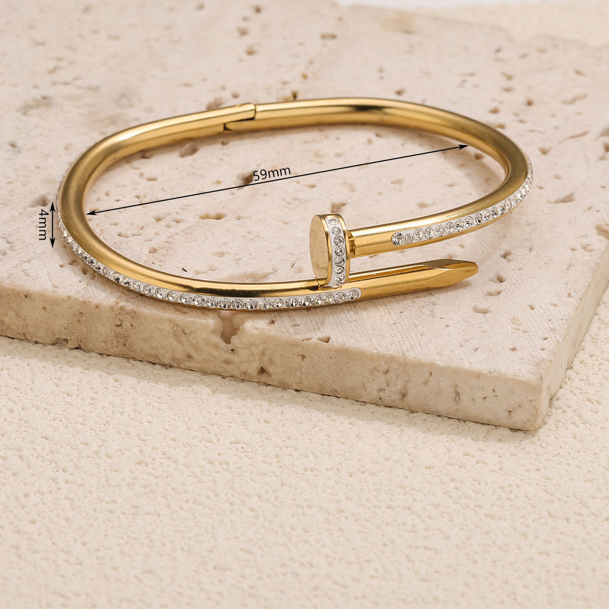 Wholesale Stainless Steel Slim Waist Bracelet with Diamond Inlay