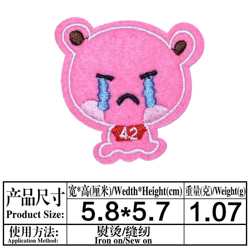Wholesale 16 Pack Cartoon Embroidery Patch Set With Self Adhesive Backing Iron On Repair Stickers For Clothing Bags Decorative DIY Accessory Gift