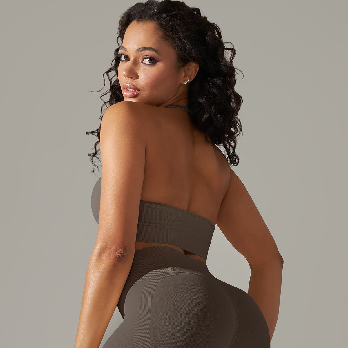 Wholesale Pure Color Beautiful Back High Elastic Four-Piece Set Yoga Clothes