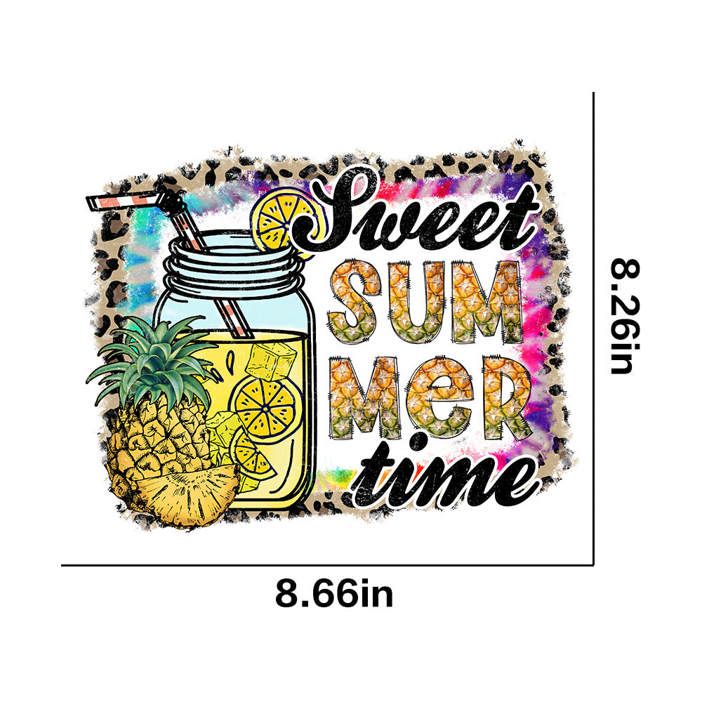 Wholesale 10pcs Beach slippers pineapple coconut trees UV DTF Ready to Press Transfers Wraps