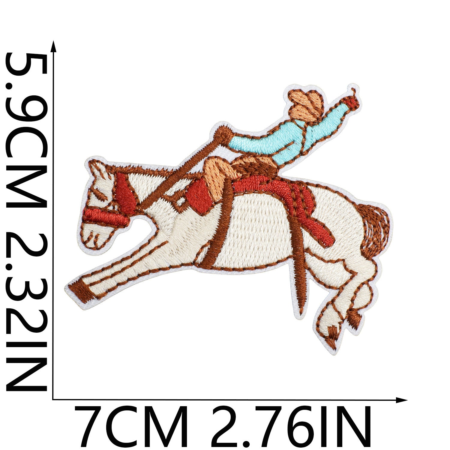 Wholesale Western Cowboy Horse Embroidery Patch Decorative Embroidered Applique For Clothing Resale